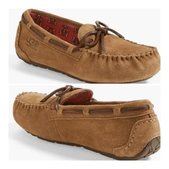 UGG Australia Kids Ryder Jungle Moccasin Slippers - Chestnut