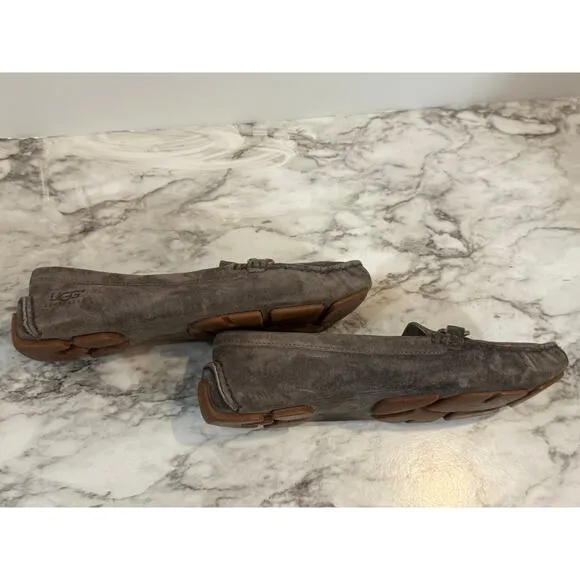 UGG AUSTRALIA ROAM SLIPPERS MOCCASINS DRIVING PEWTER GRAY WOMENS SIZE 8