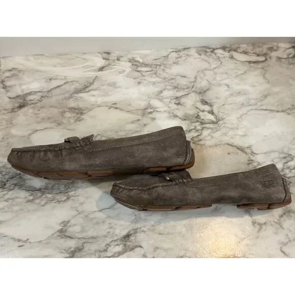 UGG AUSTRALIA ROAM SLIPPERS MOCCASINS DRIVING PEWTER GRAY WOMENS SIZE 8