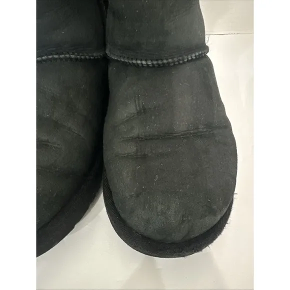 Ugg Baily Bow II Womens Black Leather Mid Calf Boots SIZE 5