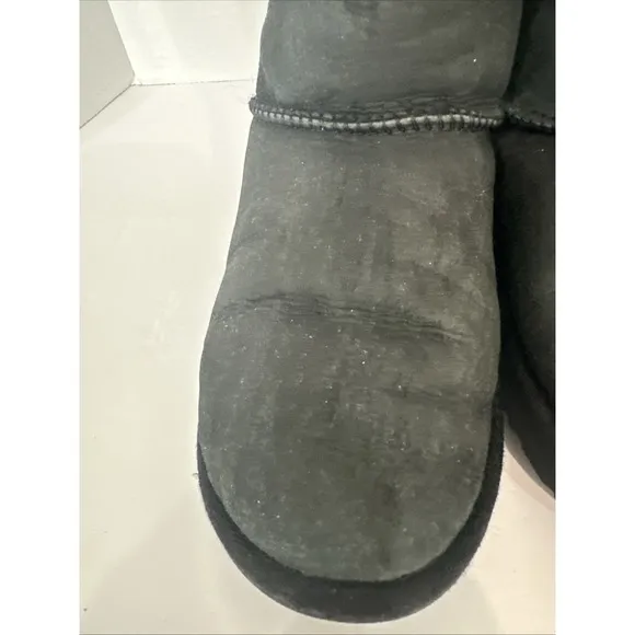 Ugg Baily Bow II Womens Black Leather Mid Calf Boots SIZE 5