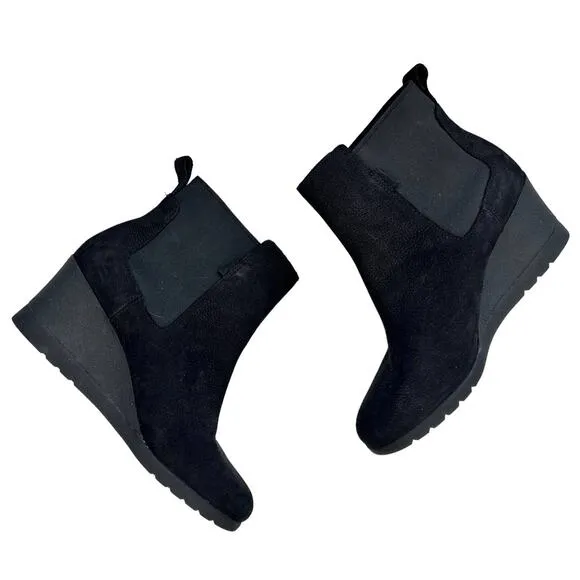 UGG Black Indra Wedge Waterproof Boots Sz 7.5
