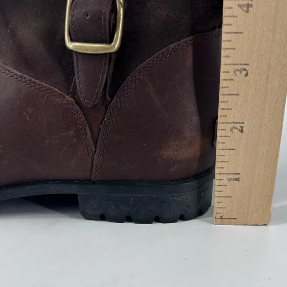 UGG Brown Suede Tall Boots Gold Buckle Womens 7