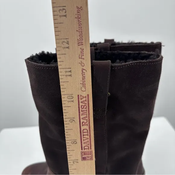 UGG Brown Suede Tall Boots Gold Buckle Womens 7