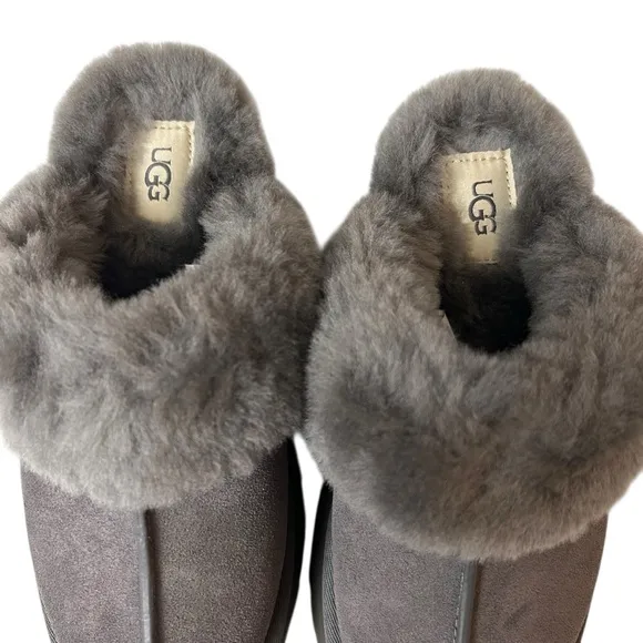 UGG Charcoal Disquette Platform Slippers NIB
