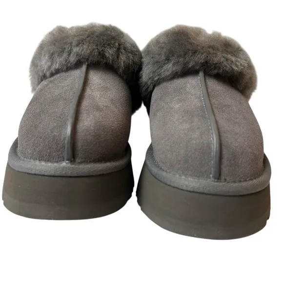 UGG Charcoal Disquette Platform Slippers NIB