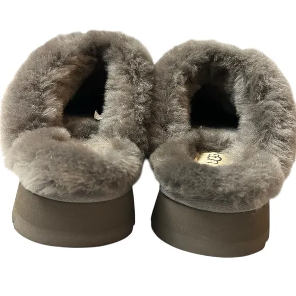 UGG Charcoal Disquette Platform Slippers NIB