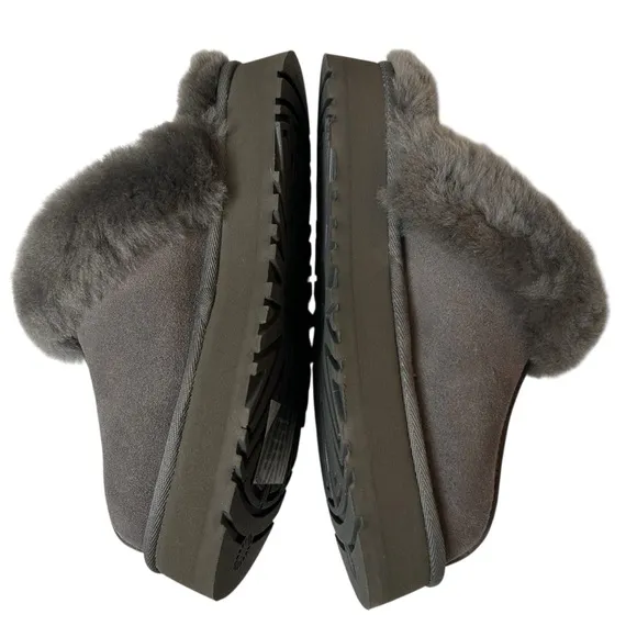 UGG Charcoal Disquette Platform Slippers NIB