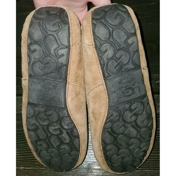 UGG Classic Moccasin Slippers Sheepskin Lined Comfort Shoes‎ Chestnut