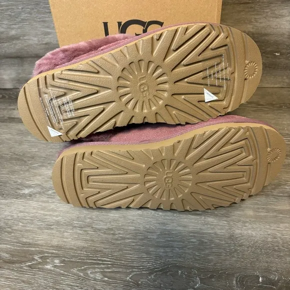 UGG |  Cluggette Fur Lined Slippers In Plum Wine NEW In Box Indoor Outdoor