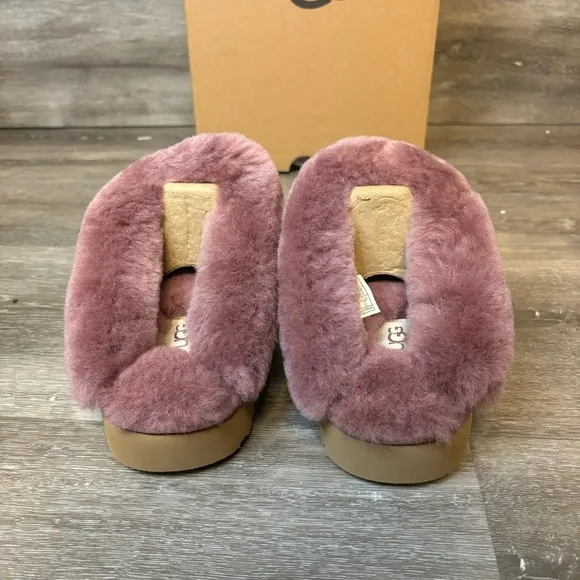 UGG |  Cluggette Fur Lined Slippers In Plum Wine NEW In Box Indoor Outdoor