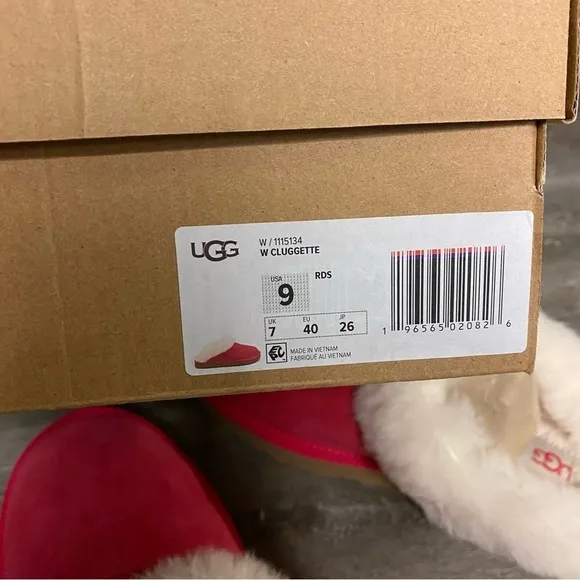 UGG | Cluggette Fur Lined Slippers Sheepskin In Radish Pink NEW