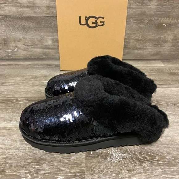 UGG | Cluggette Sequin Slippers Black