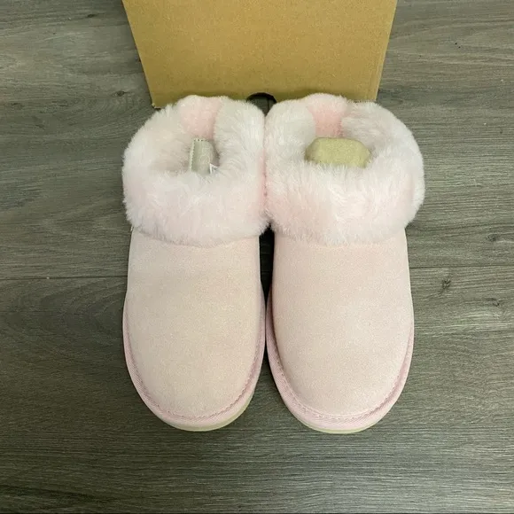 UGG | Cluggette Sheepskin Suede Slippers Pink Cloud LIMITED STOCK Valentines Day