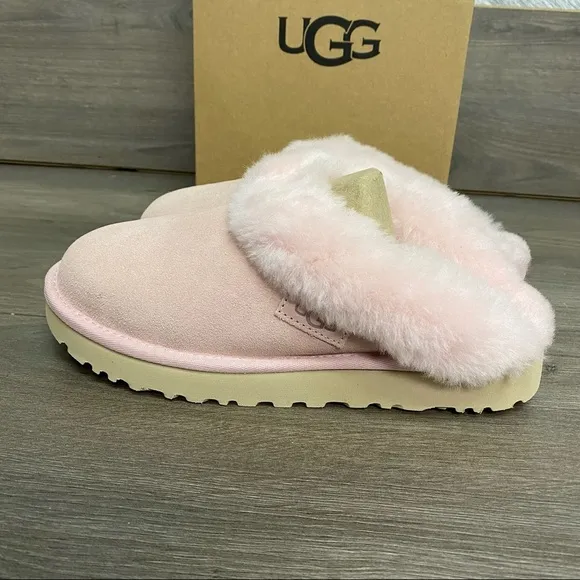 UGG | Cluggette Sheepskin Suede Slippers Pink Cloud LIMITED STOCK Valentines Day