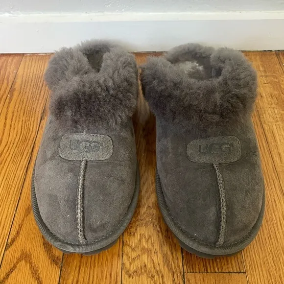 UGG Coquette Shearling Slippers Gray Size 9