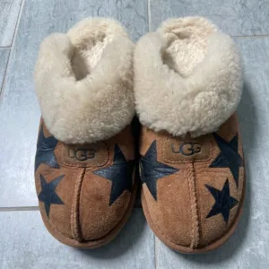 UGG Coquette Star Slippers Clog Slides Chestnut Black Size 9