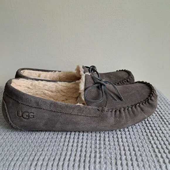 UGG Corvin Loafer Moccasin Slippers Suede Charcoal Gray  Men's 13 EU 46