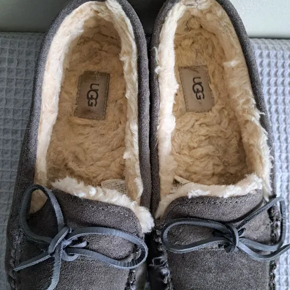 UGG Corvin Loafer Moccasin Slippers Suede Charcoal Gray  Men's 13 EU 46