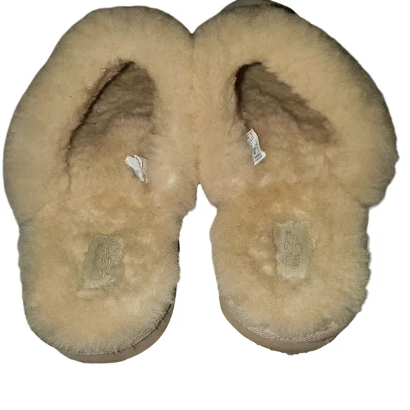 UGG Cozy Double Diamond Freshwater Pearl‎ Suede Sheepskin Lined Slipper Women 10