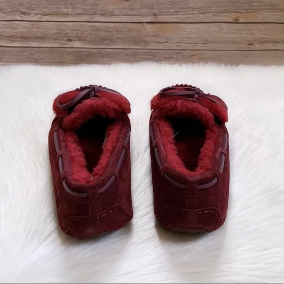 UGG Dakota Double Bow Kiss Suede Slippers