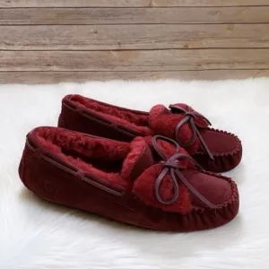 UGG Dakota Double Bow Kiss Suede Slippers