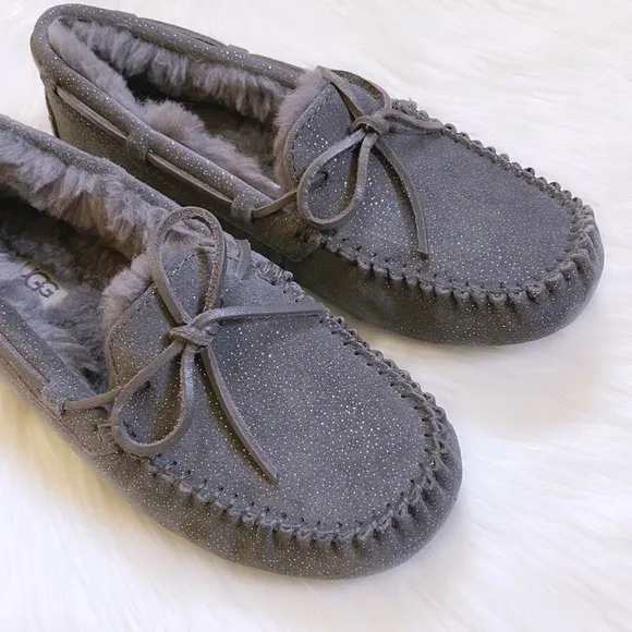 UGG Dakota Milky Way Moccasin Slippers In Charcoal