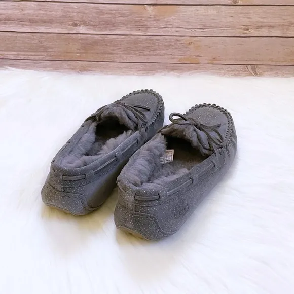 UGG Dakota Milky Way Moccasin Slippers In Charcoal