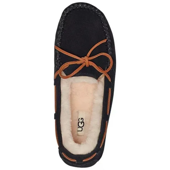UGG Dakota Moccasin Suede Wool Slipper Black women's sz 12/Men's 9