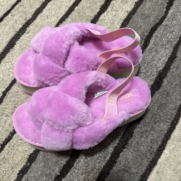 UGG Disco Knot Slide Platform Sandal in Wildflower Size 9