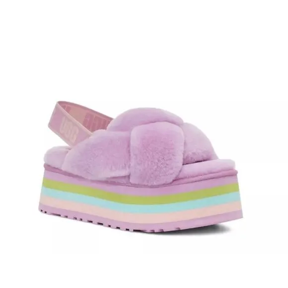 UGG Disco Knot Slide Platform Sandal in Wildflower Size 9