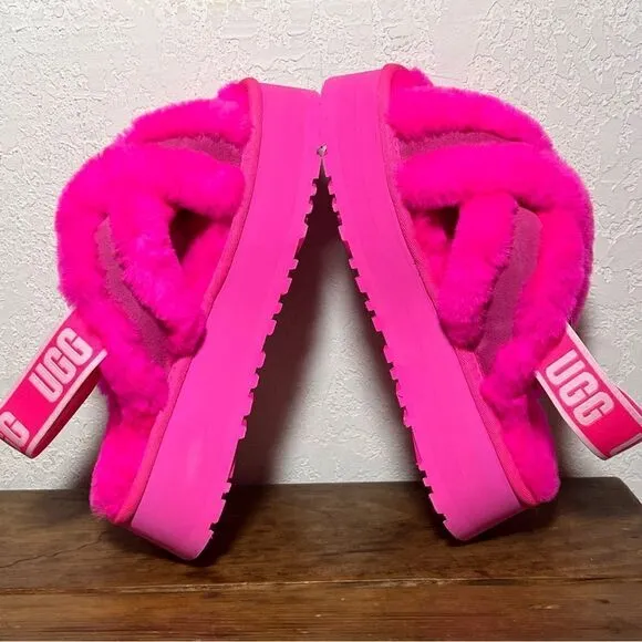 UGG Disco Cross Slide Slippers in Taffy Pink 7