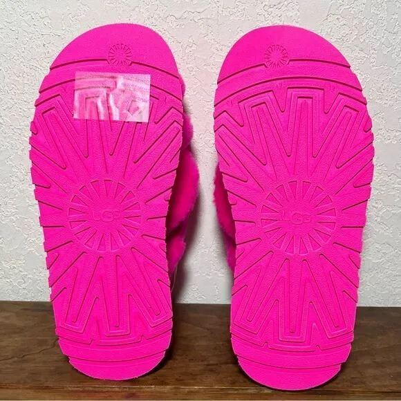 UGG Disco Cross Slide Slippers in Taffy Pink 7