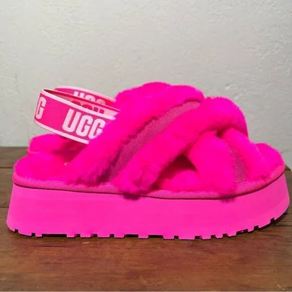 UGG Disco Cross Slide Slippers in Taffy Pink 7