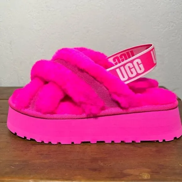 UGG Disco Cross Slide Slippers in Taffy Pink 7