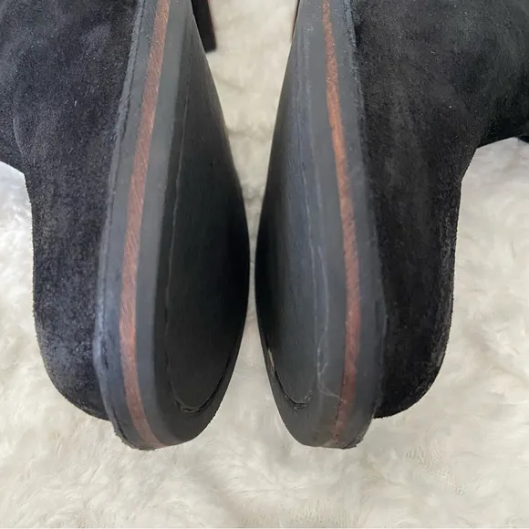 UGG Fabrizia Boots Mid Calf Black Leather Studs Zip Round Toe Buckle Straps