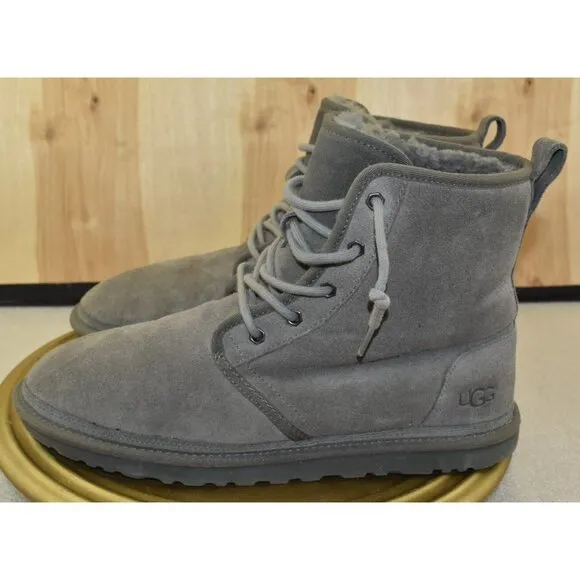 UGG Harkley Men's Boots Size 11 Charcoal Grey Sheepskin Waterproof
