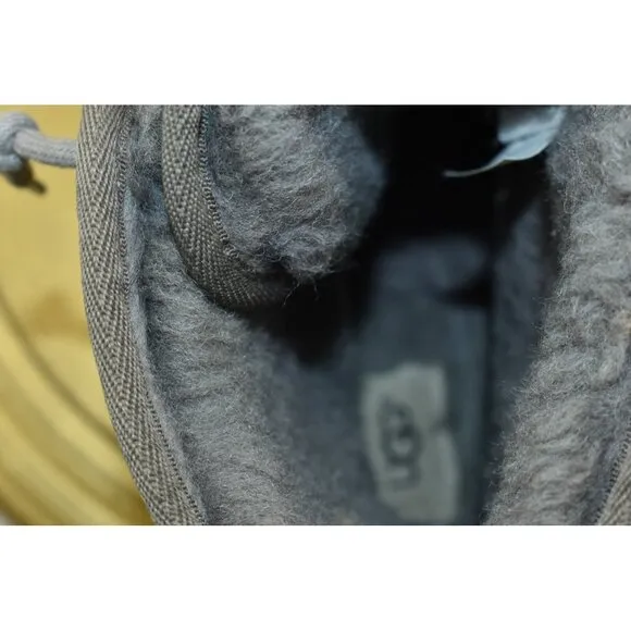 UGG Harkley Men's Boots Size 11 Charcoal Grey Sheepskin Waterproof