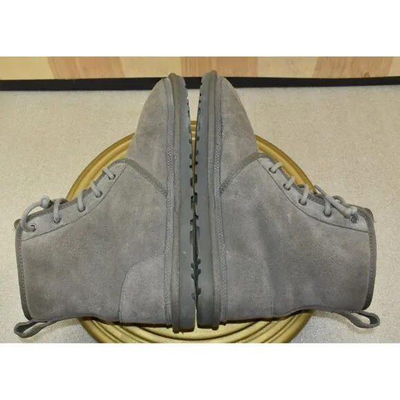 UGG Harkley Men's Boots Size 11 Charcoal Grey Sheepskin Waterproof