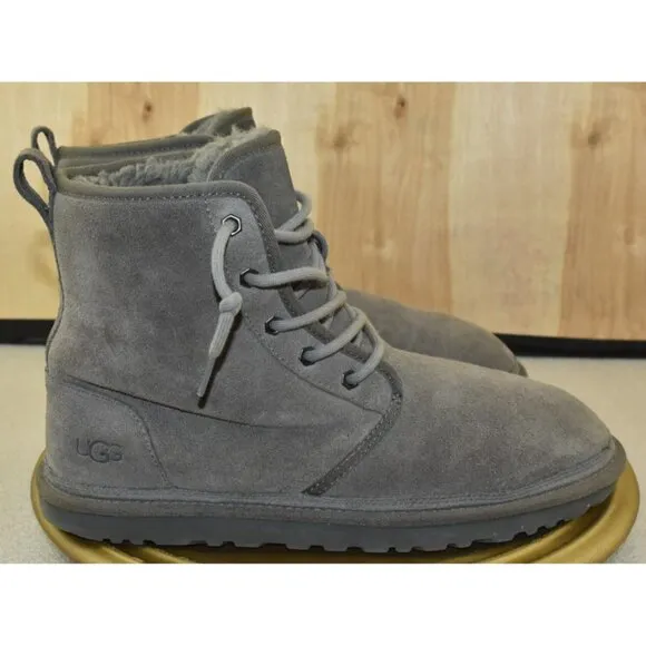 UGG Harkley Men's Boots Size 11 Charcoal Grey Sheepskin Waterproof