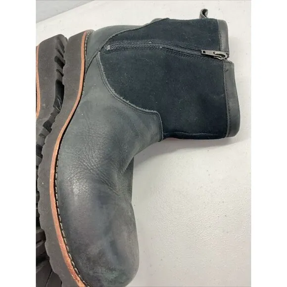 Ugg Hendren  Boots Men’s US 12 Black Leather Waterproof  1008140  side zip