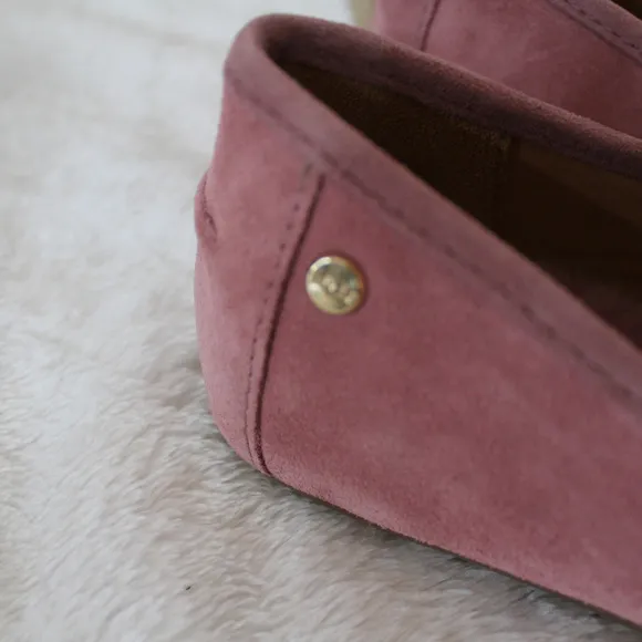 UGG KALEY WISP SUEDE‎ SHEARLING SLIPPERS PINK NEW