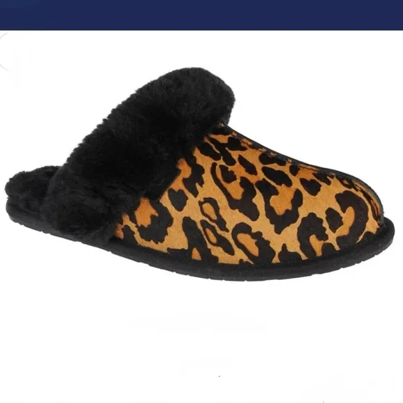 UGG Leopard Scuffette II Slippers Sz 7