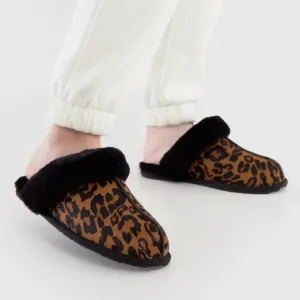 UGG Leopard Scuffette II Slippers Sz 7