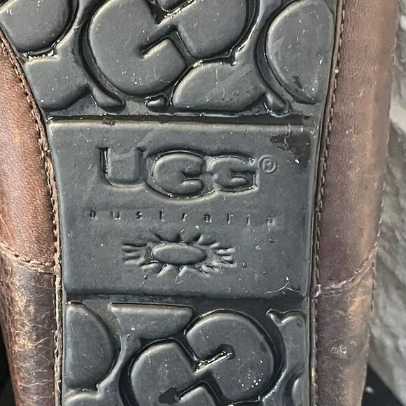 Ugg Men's Ascot Brown Slippers Fully Lined Brown Faux Fur Size 9 US