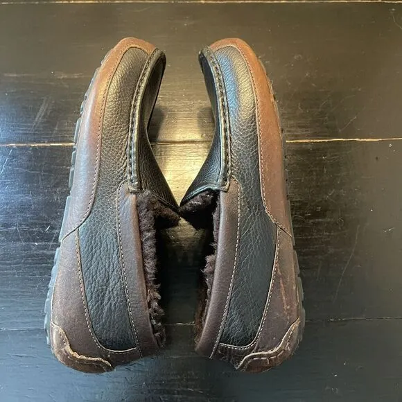 Ugg Men's Ascot Brown Slippers Fully Lined Brown Faux Fur Size 9 US
