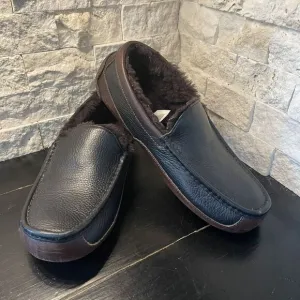 Ugg Men's Ascot Brown Slippers Fully Lined Brown Faux Fur Size 9 US