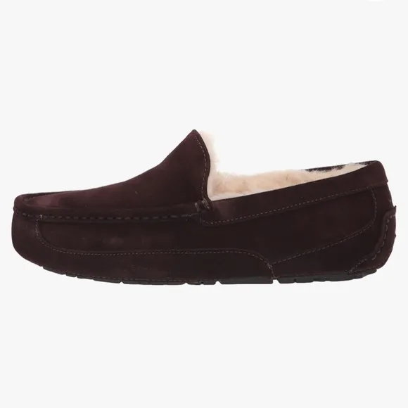 UGG mens  Ascot suede shearling slippers Espresso sz 8