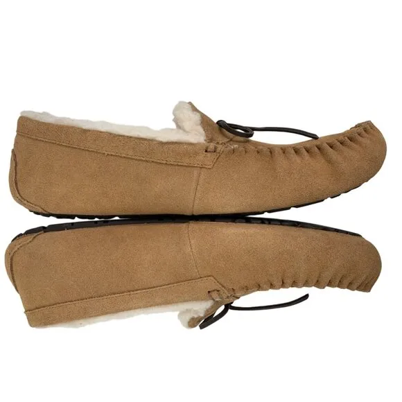 UGG Mens Corvin 18 Suede Sheepskin Moccasin Loafer Moc Chestnut Size 18 EUC