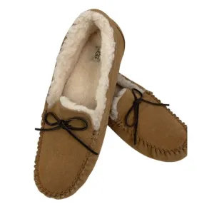 UGG Mens Corvin 18 Suede Sheepskin Moccasin Loafer Moc Chestnut Size 18 EUC